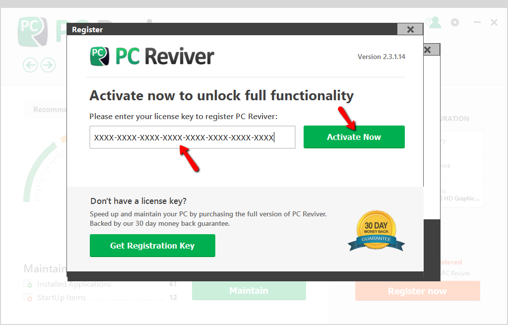 registry reviver activation key